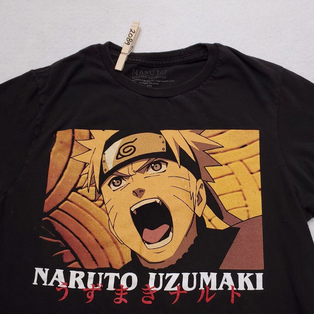 Naruto Casual Graphic Short Sleeve T Shirt Adult Mens Size Small S Black